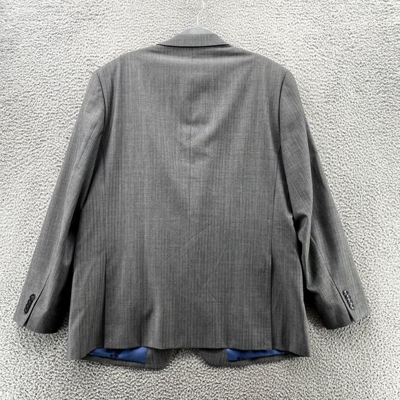 Vince Camuto Jacket Adult 48L Gray Striped Wool Slim Fit Blazer Coat Formal Mens - Picture 8 of 13